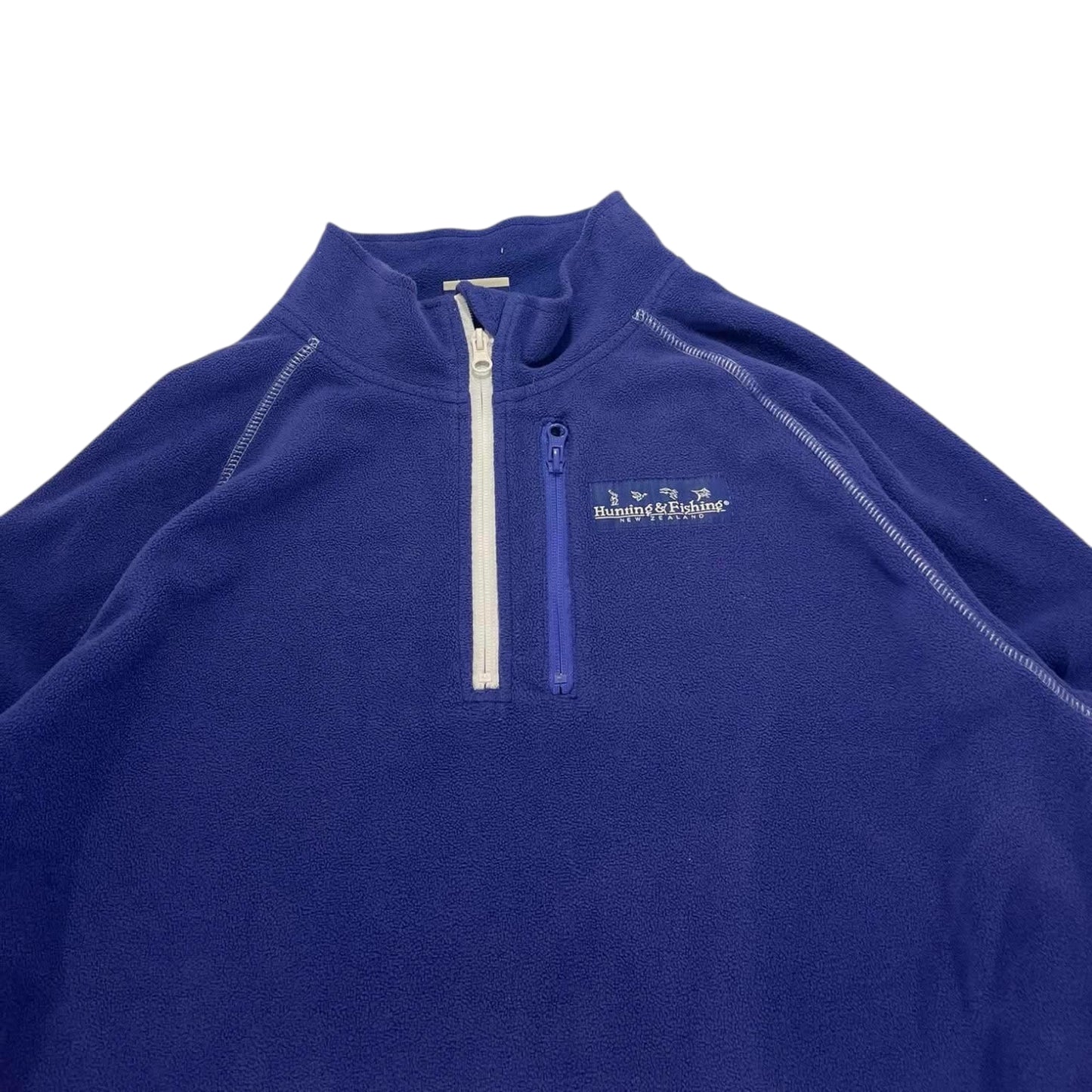 HUNTING & FISHING BLUE QUARTER ZIP FLEECE (L-XL)