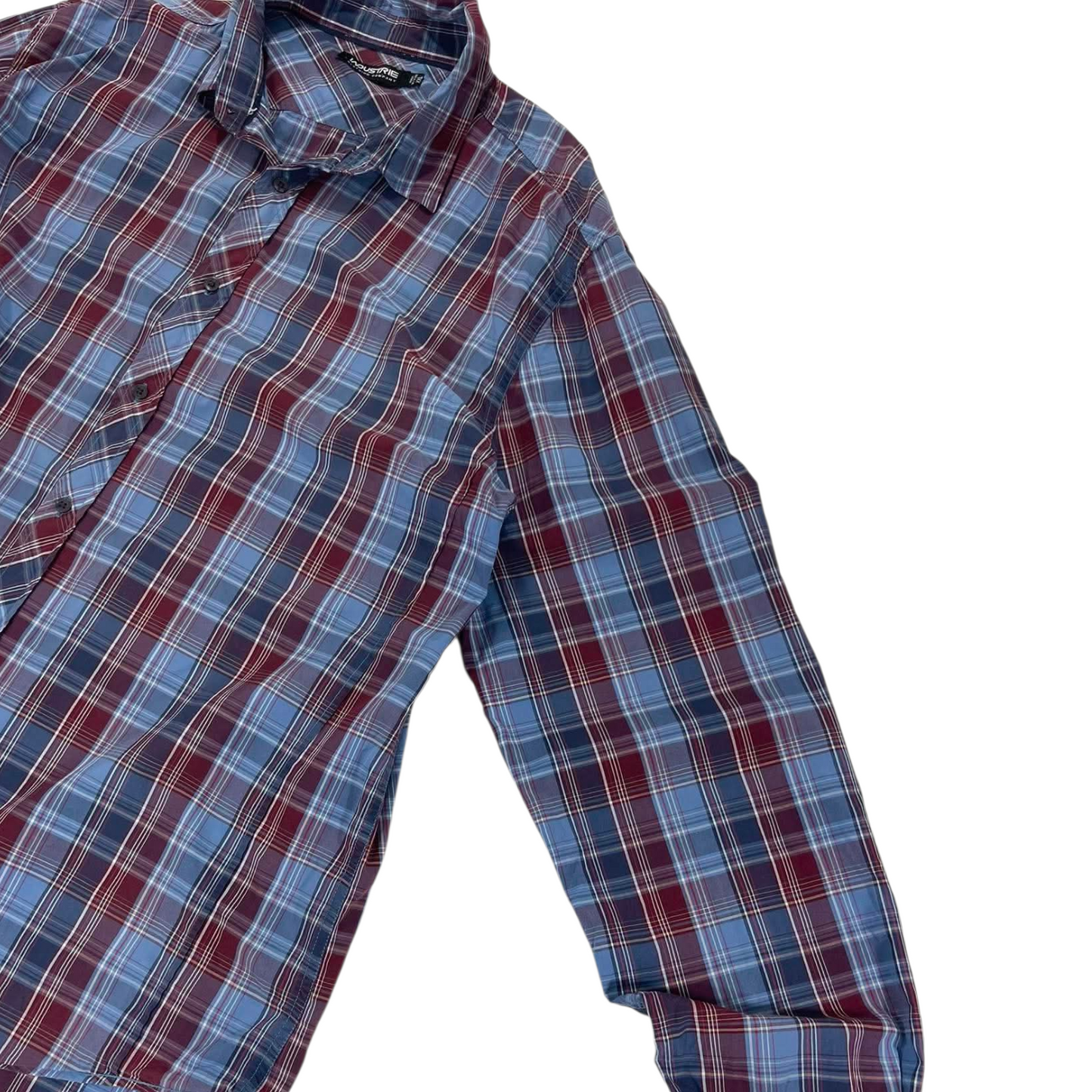 90S BLUE & RED PLAID BUTTON UP SHIRT (XL-XXL)