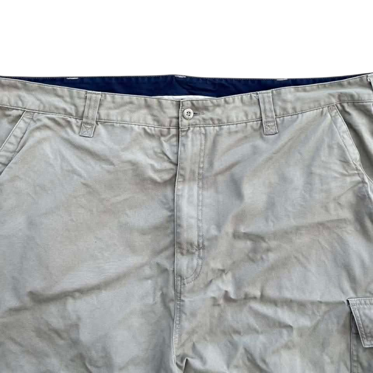 KHAKI CARGO PANTS WITH BLUE LINING (44)