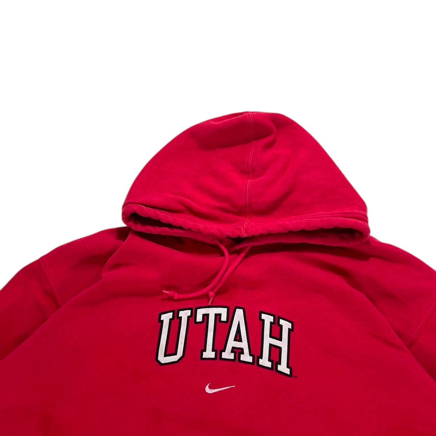 VINTAGE EMBROIDERED NIKE RED UNIVERSITY OF UTAH HOODIE (XL)