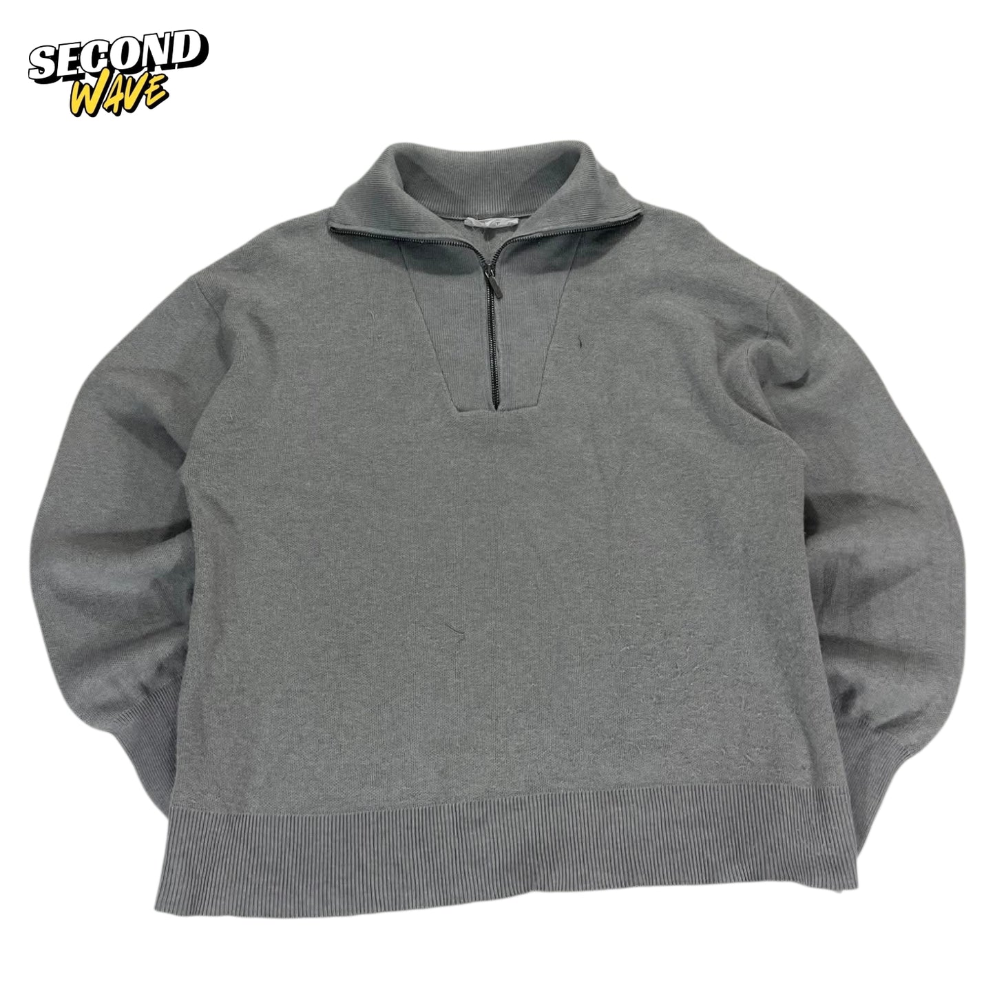 GREY QUARTER ZIP SWEATSHIRT (M)