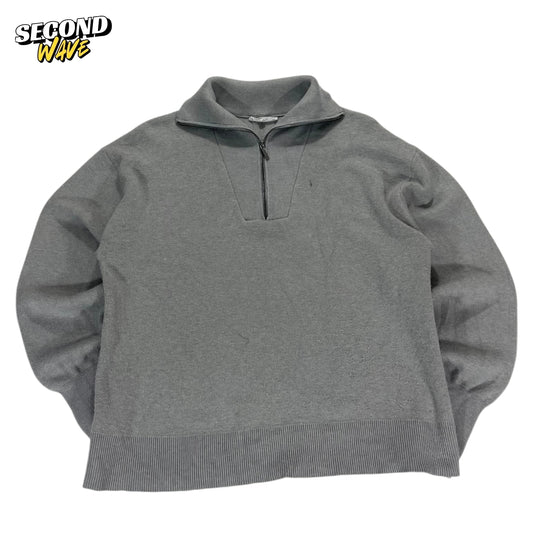 GREY QUARTER ZIP SWEATSHIRT (M)