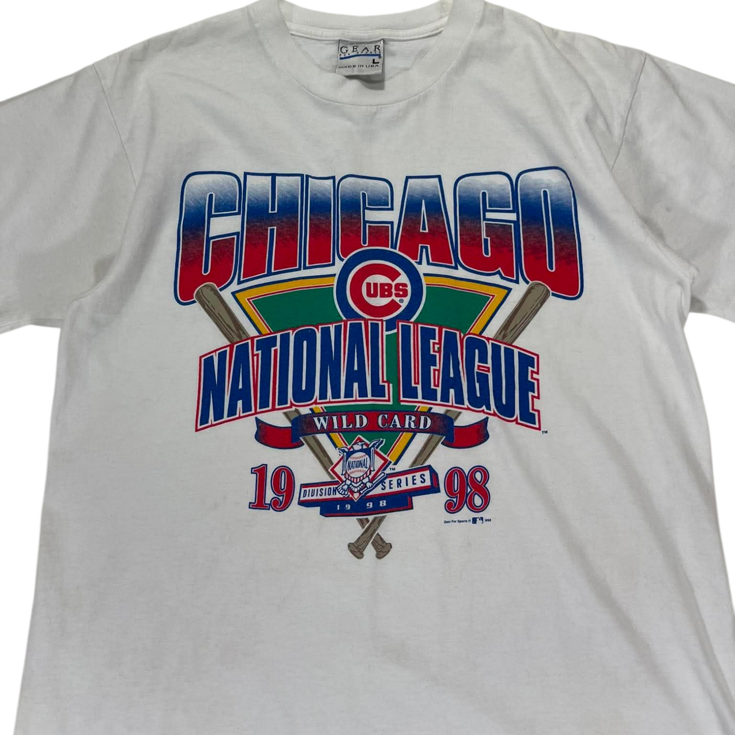 VINTAGE 90s CHICAGO CUBS NATIONAL LEAGUE WHITE T-SHIRT (L)