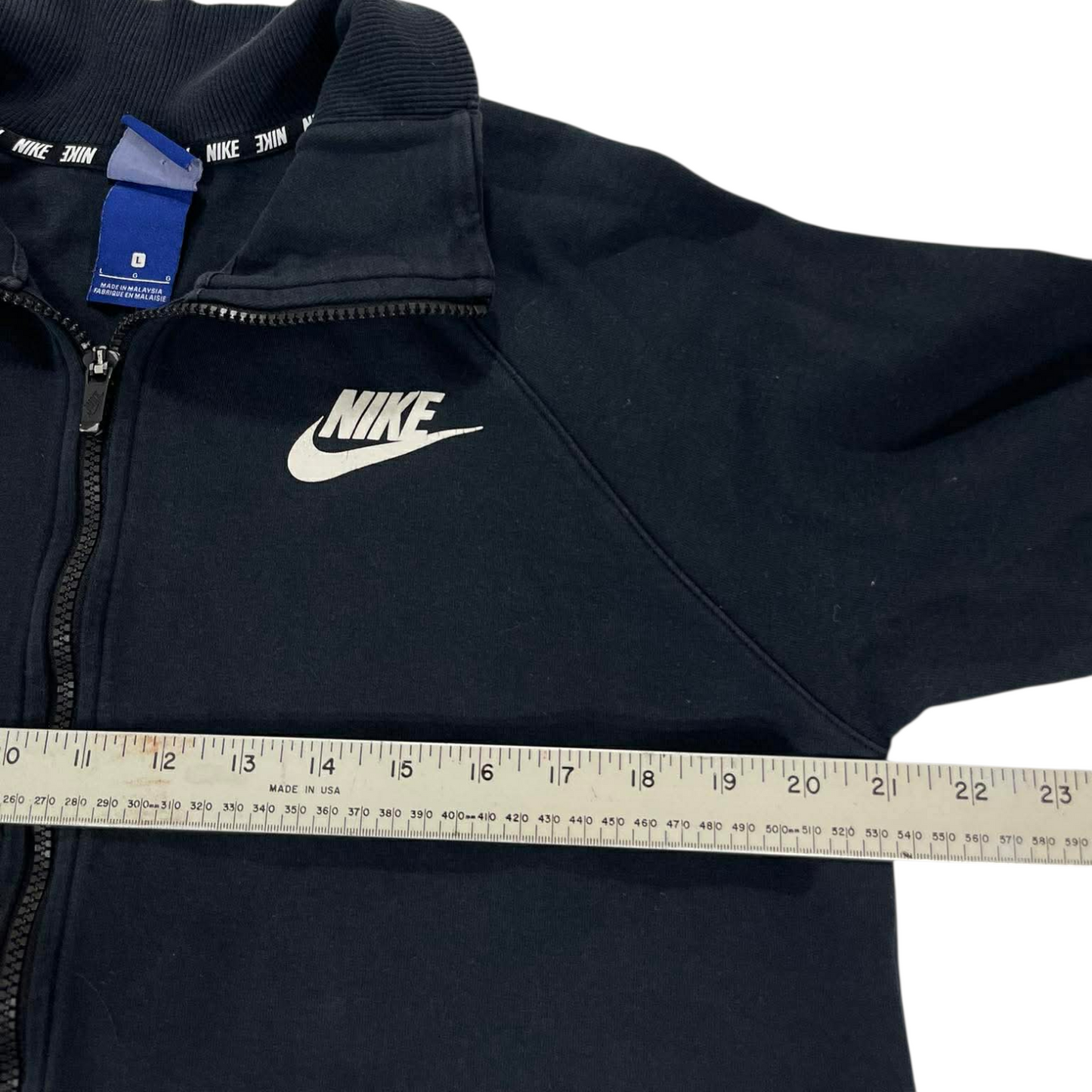 NIKE BLACK ZIP UP SHIRT (L)