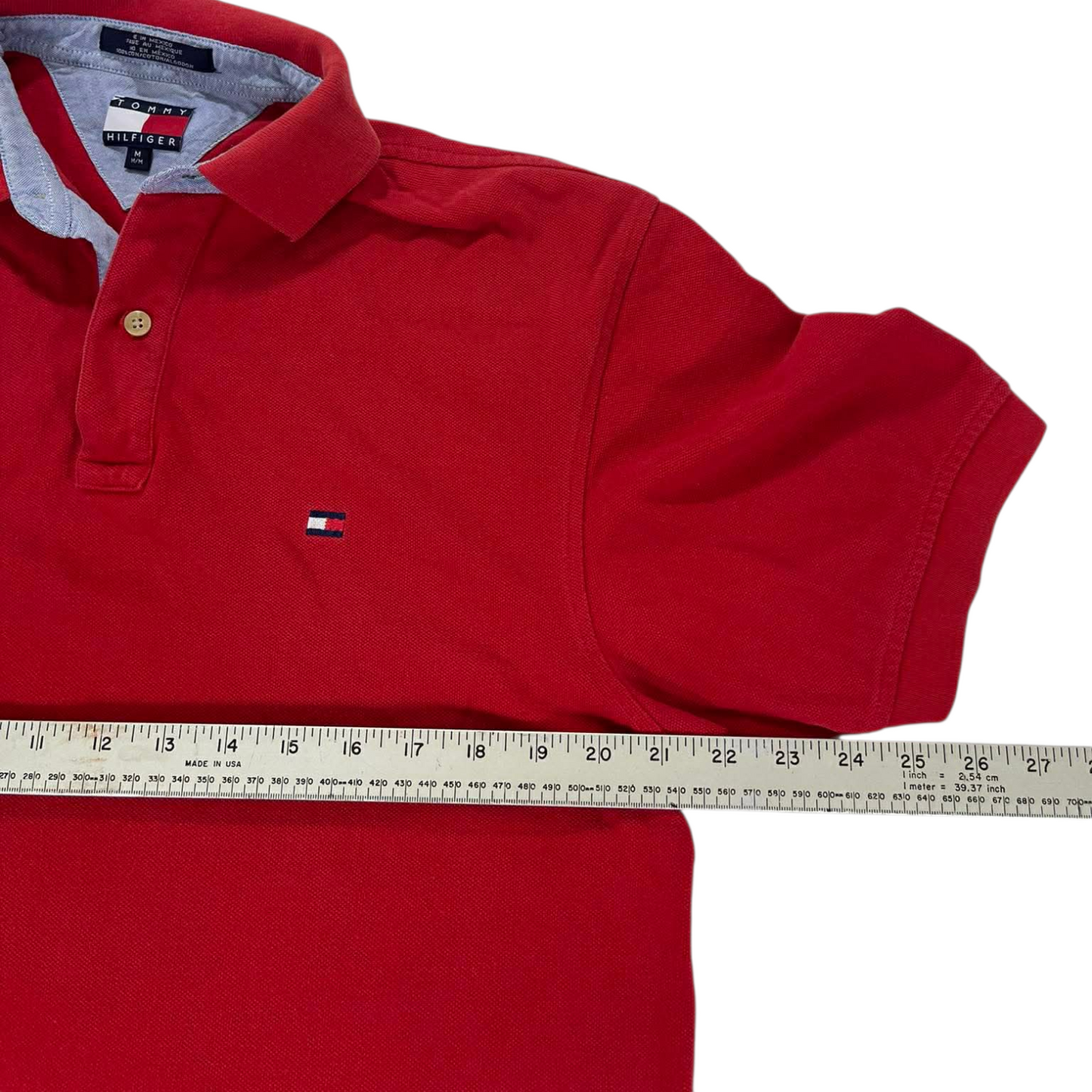 VINTAGE TOMMY HILFIGER RED POLO SHIRT (M)