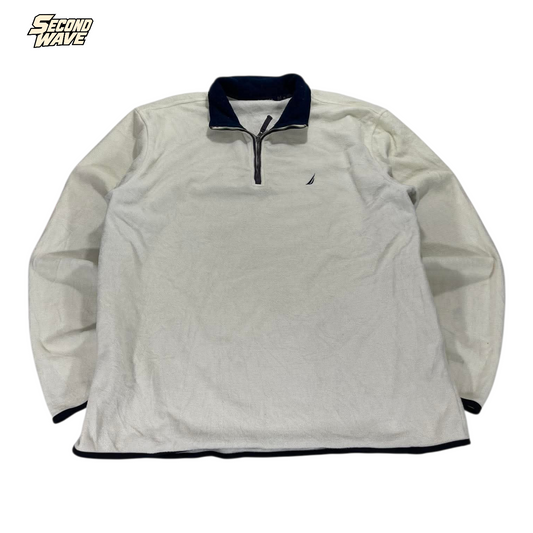 NAUTICA WHITE QUARTER ZIP FLEECE (XL)
