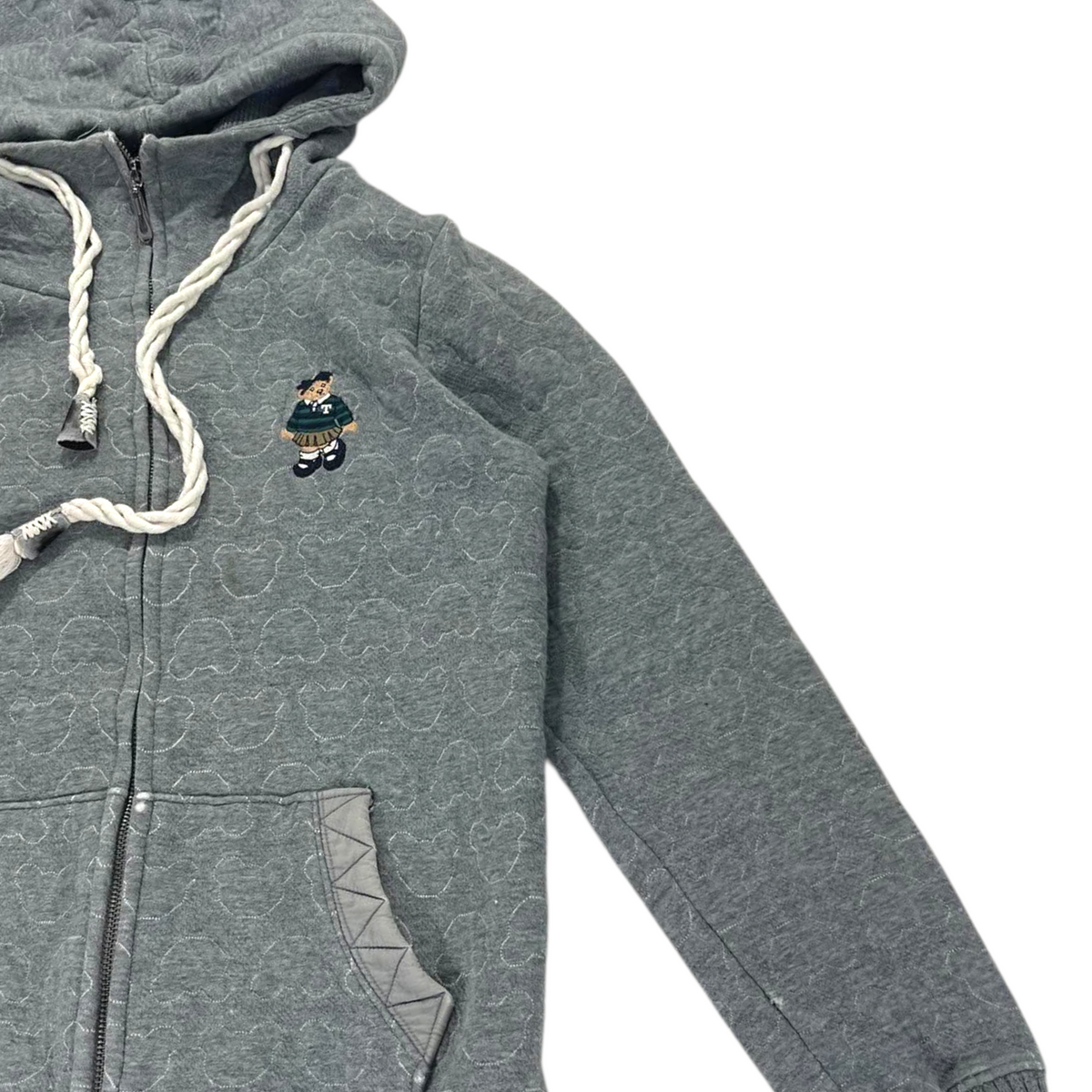 Y2K TEENIE WEENIE GRAY ZIP UP HOODIE (S)