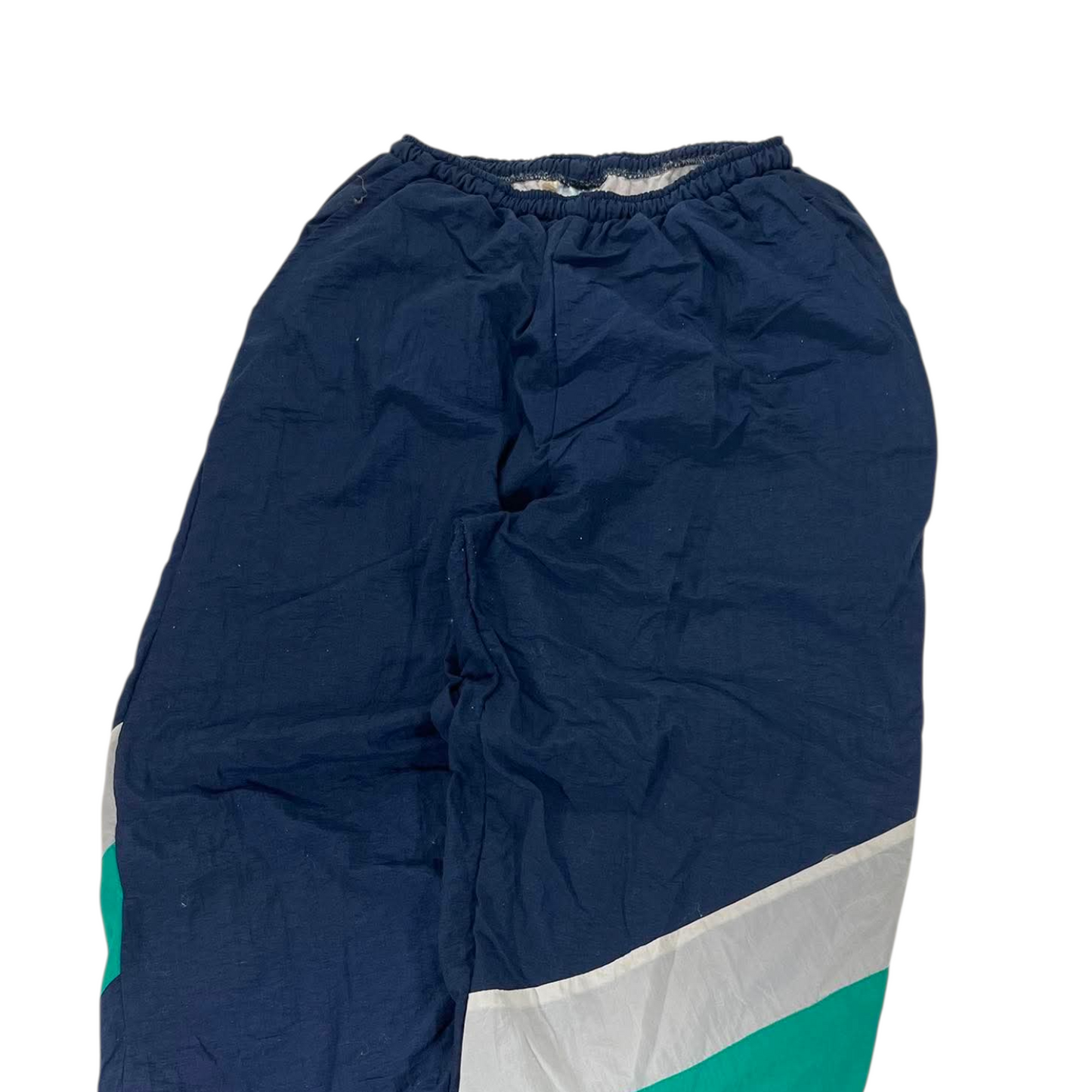 VINTAGE 90S MADE IN NZ TRACK PANTS WITH ELASTIC WAIST AND DRAWSTRING (M)