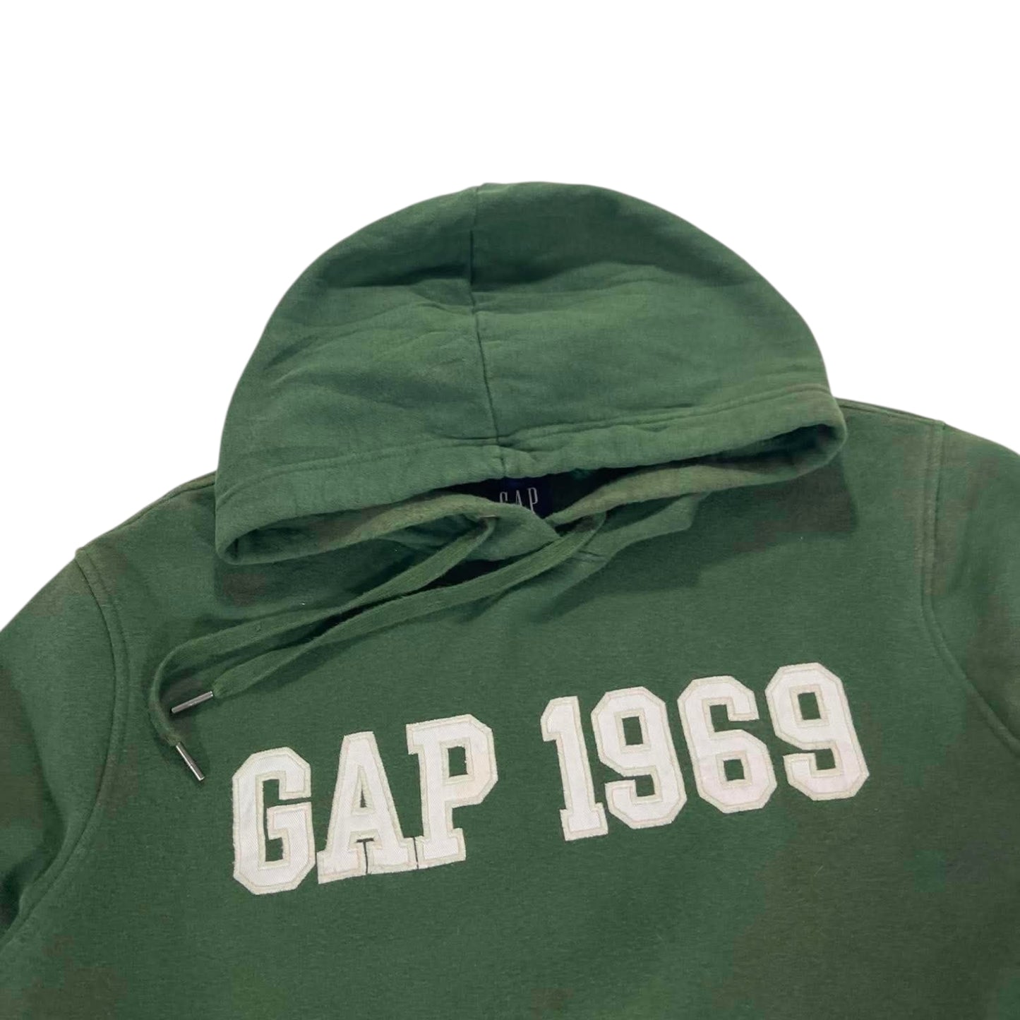 VINTAGE GAP GREEN HOODIE WITH WHITE EMBROIDERY (M)