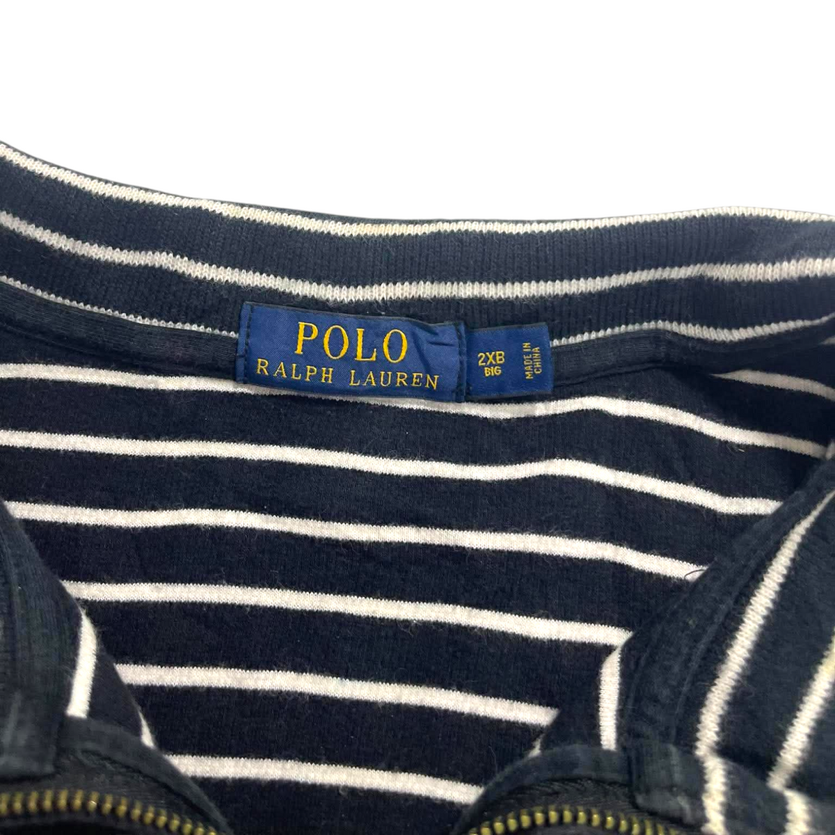 POLO RALPH LAUREN STRIPED QUARTER ZIP (2XL)