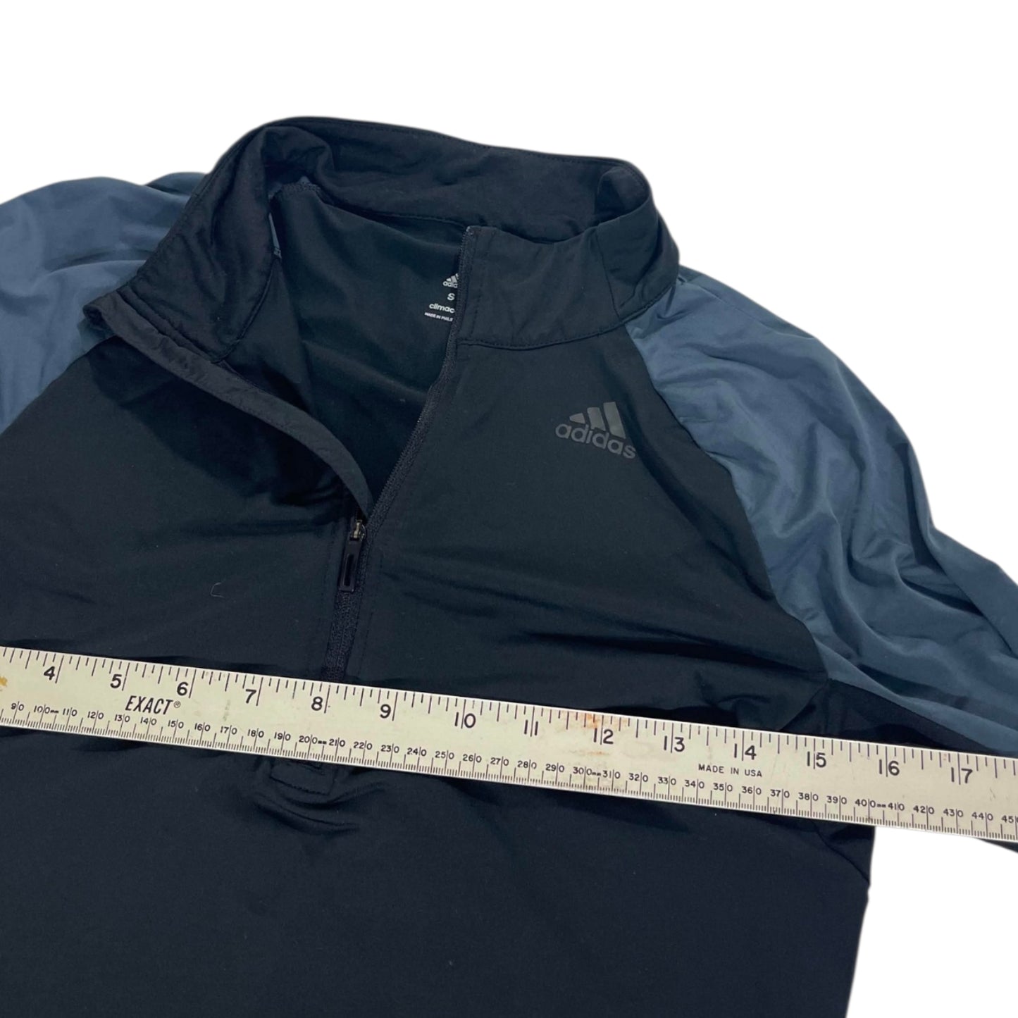 ADIDAS BLACK & NAVY QUARTER ZIP (S)