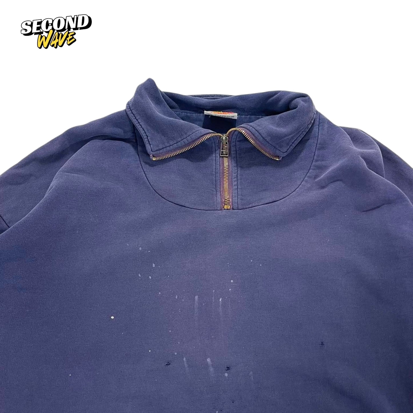 TRASHED ACTIVE WEAR NZ NAVY BLUE QUARTER ZIP (L)