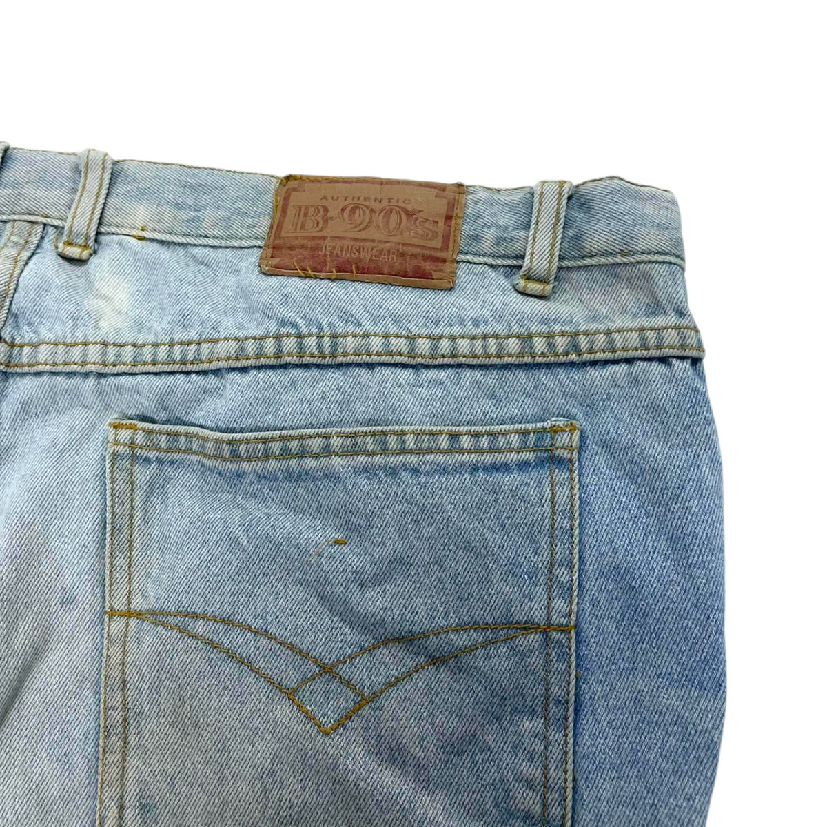 Y2K TRASHED B90S BLUE DENIM JEANS (38)
