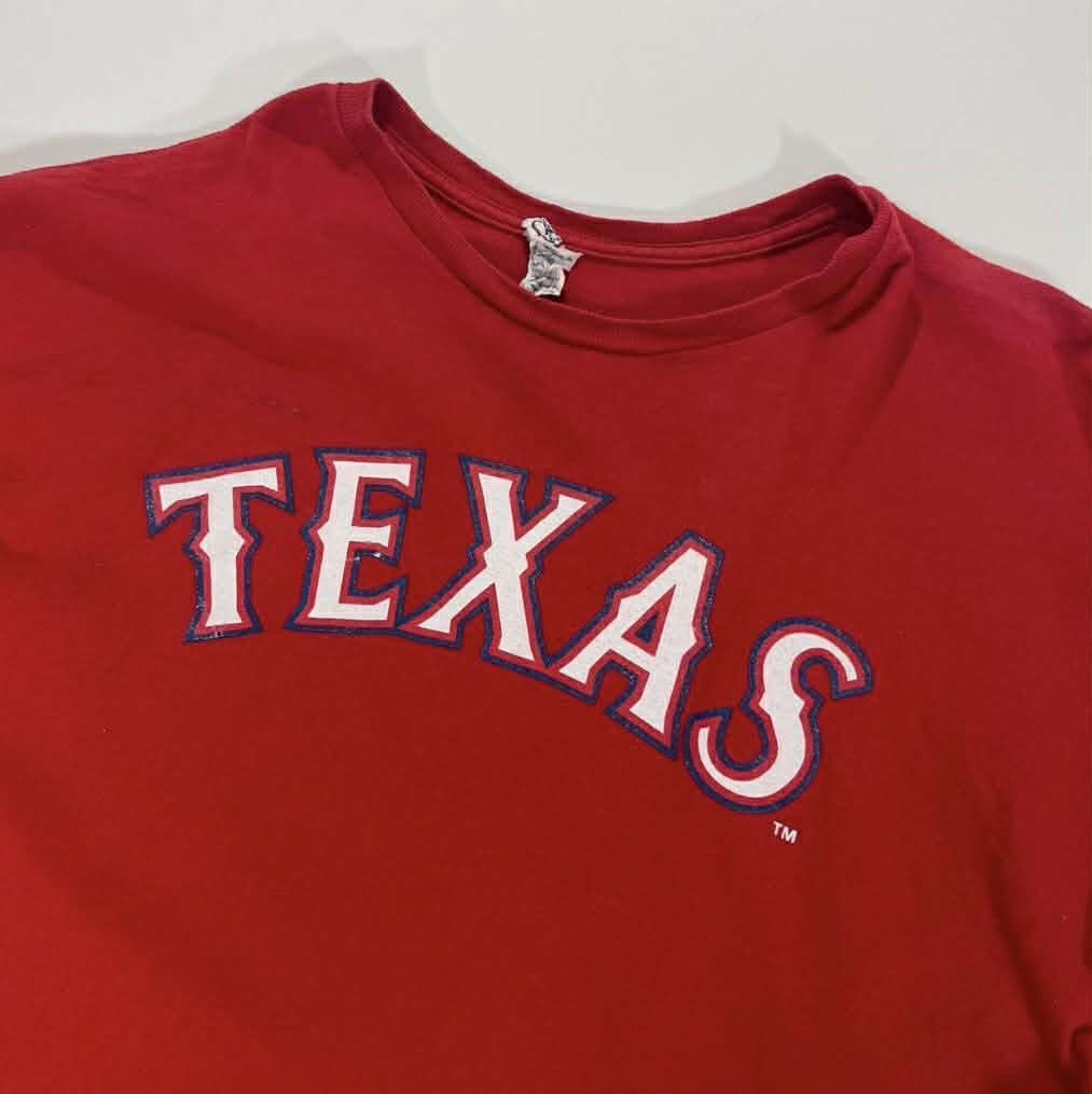 VINTAGE CHOO RED TEXAS RANGERS BASEBALL T-SHIRT (L-XL)