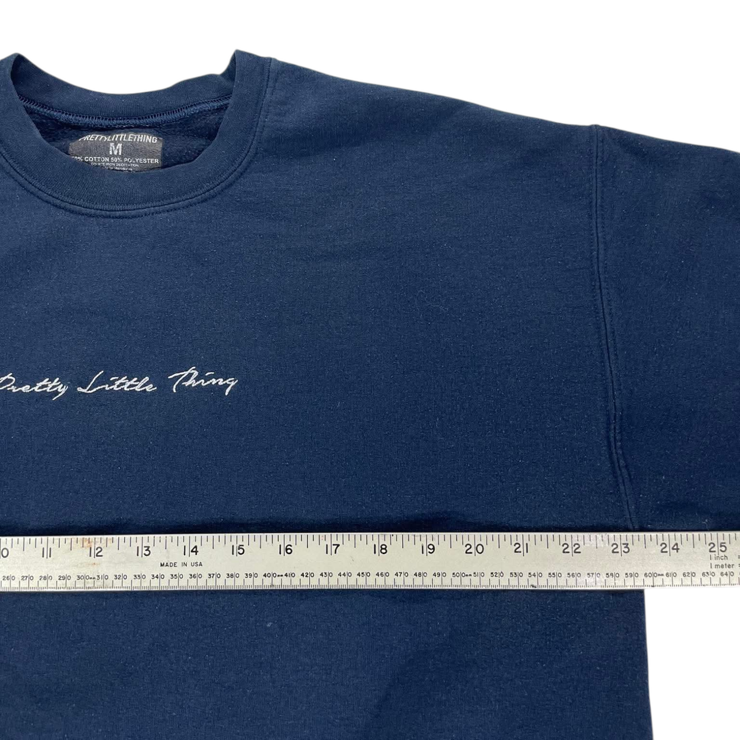 NAVY BLUE CREWNECK SWEATSHIRT WITH EMBROIDERY (M)