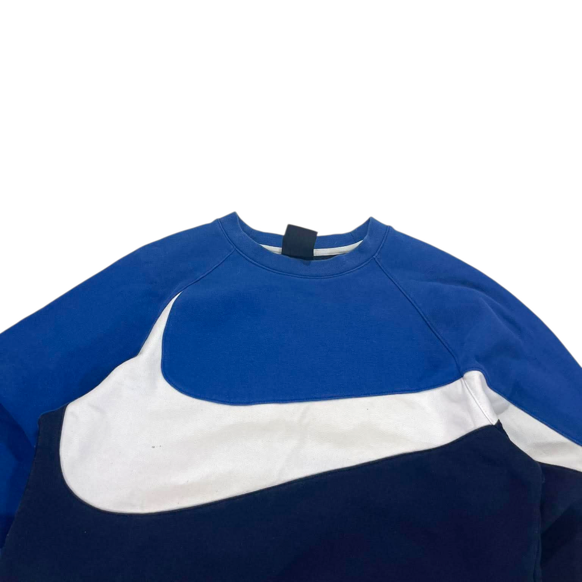 NIKE BLUE & NAVY BIG SWOOSH CREWNECK (M)
