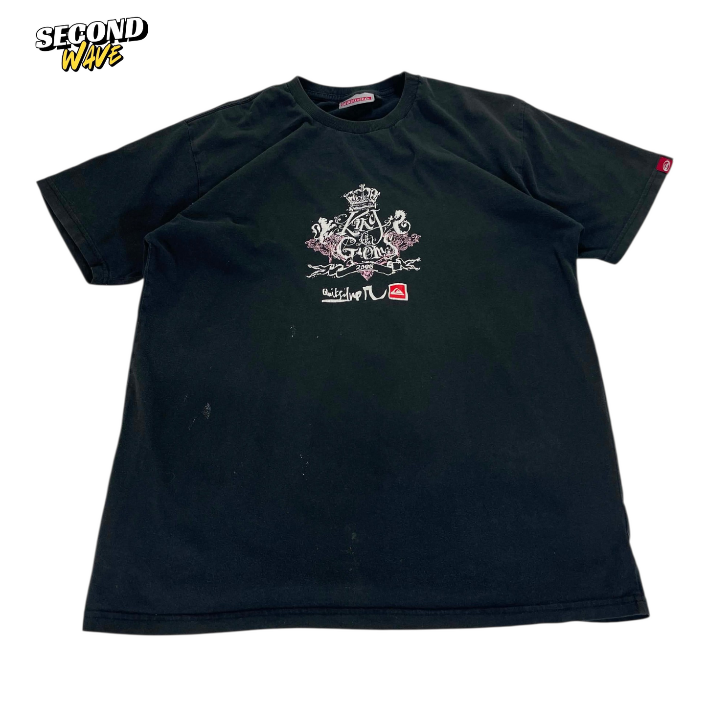 Y2K QUIKSILVER BLACK GRAPHIC TEE (L)