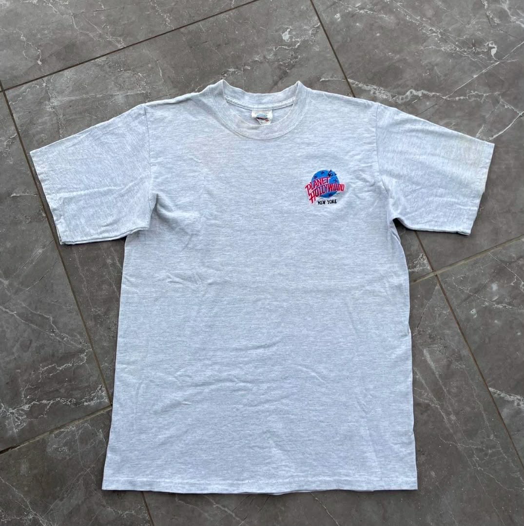 GREY VINTAGE PLANET HOLLYWOOD NEW YORK T-SHIRT (M)
