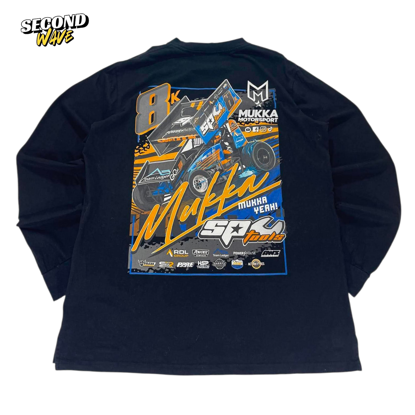 MUKKA MOTORSPORT BLACK LONG SLEEVE SHIRT (L)