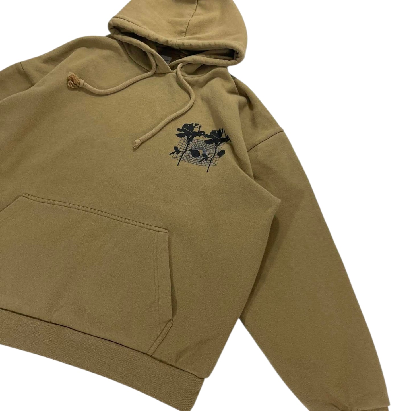 BROTHERS DESIGN TAN & BLACK GRAPHIC HOODIE (L)