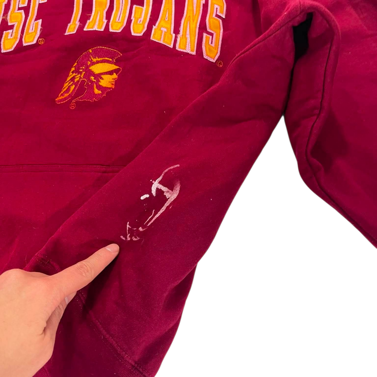 VINTAGE USC TROJANS RED HOODIE (XL)
