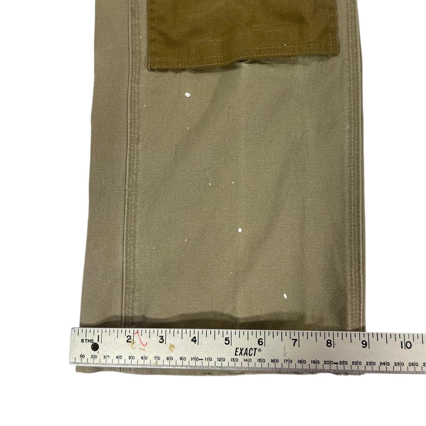 VINTAGE TRASHED WORKWEAR HARD YAKKA KHAKI CARGO PANTS (32)