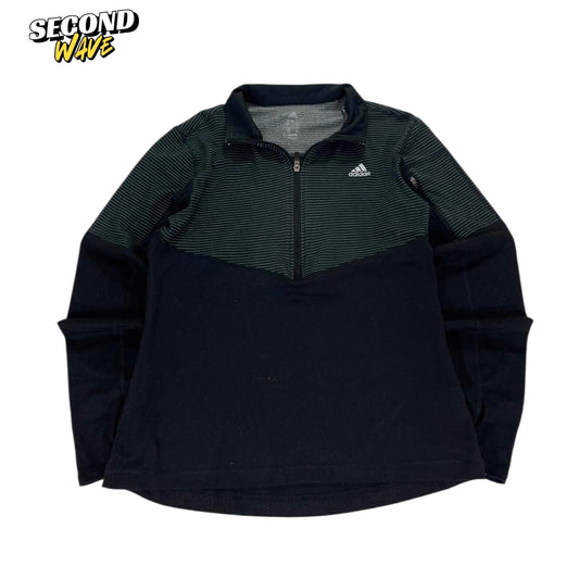 WOMENS ADIDAS BLACK QUARTER ZIP SWEATSHIRT (M)