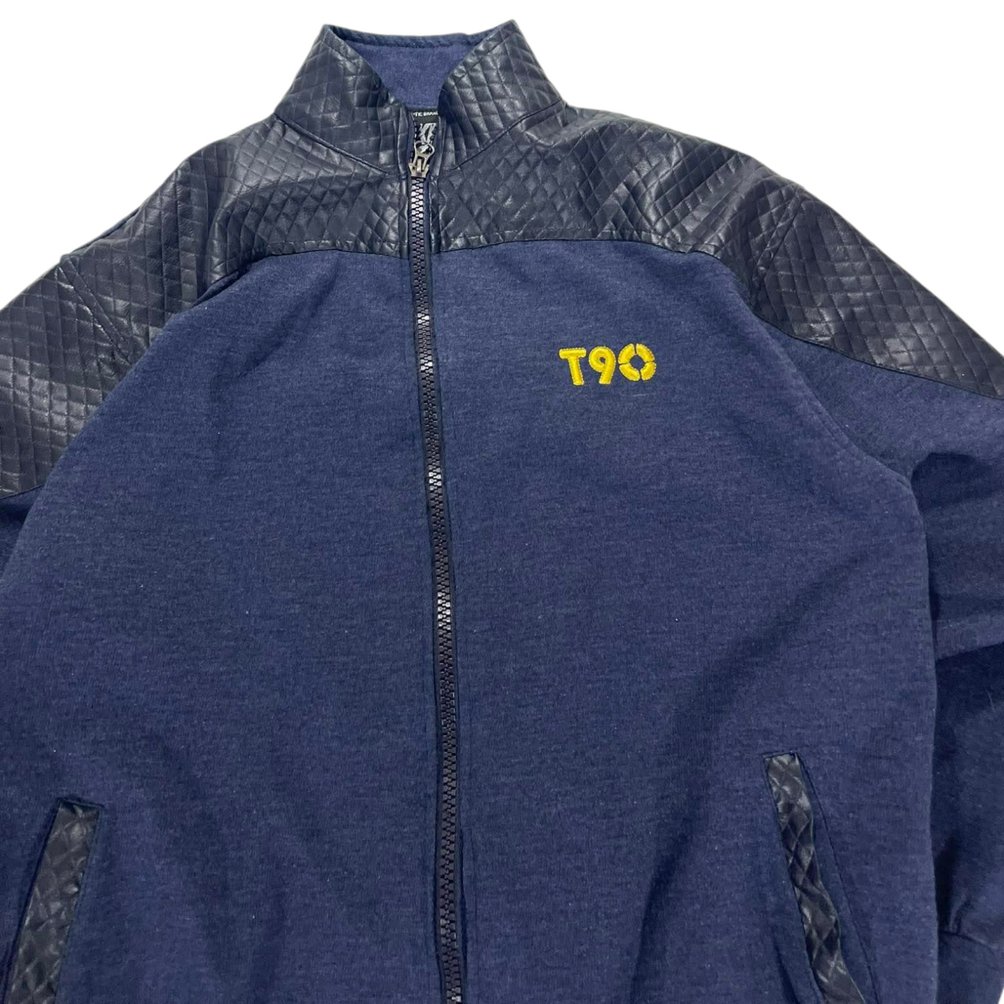 NIKE T90 NAVY BLUE ZIP UP JACKET WITH QUALIFIED SLEEVES AND POCKETS (M)