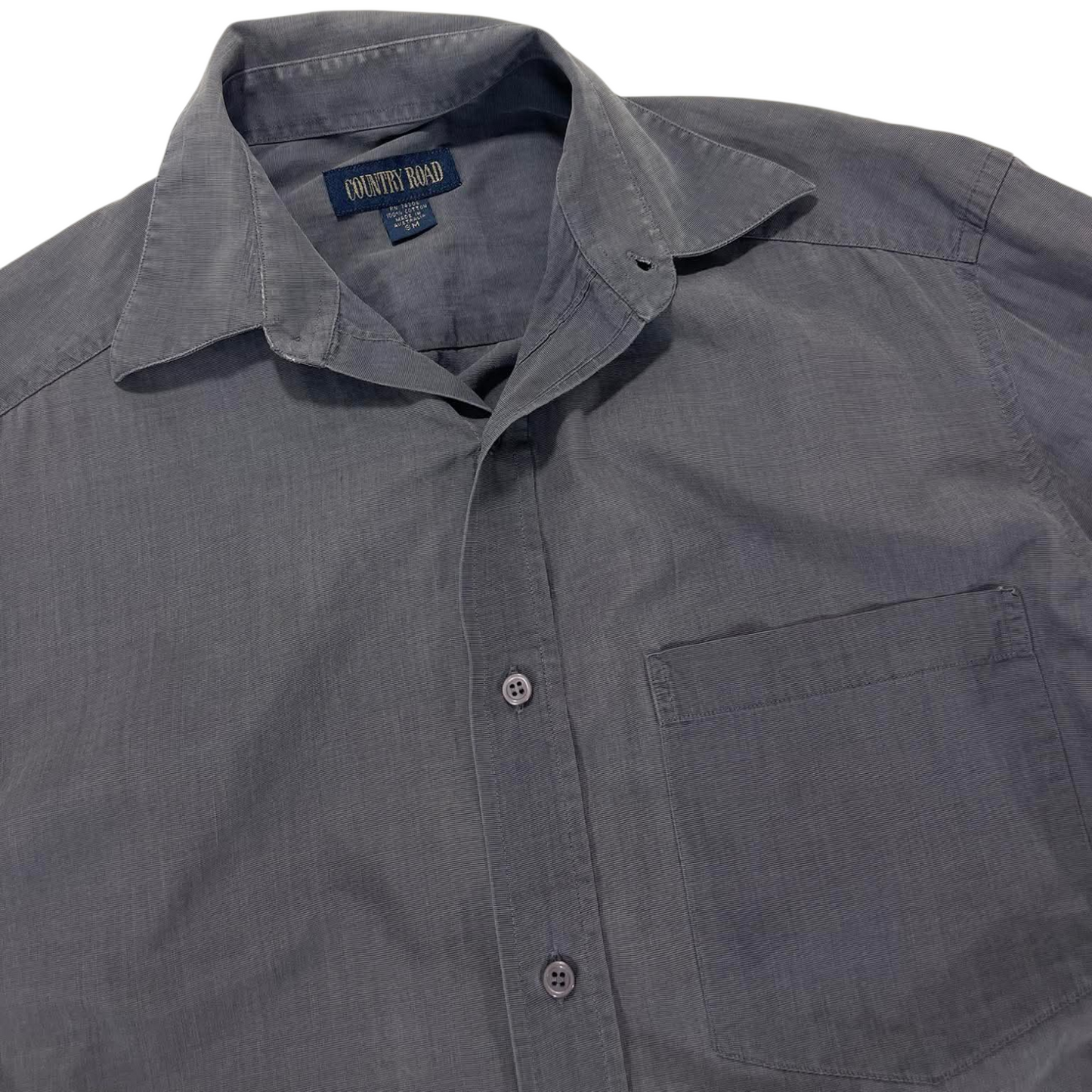 COUNTRY ROAD GREY BUTTON UP SHIRT (L)