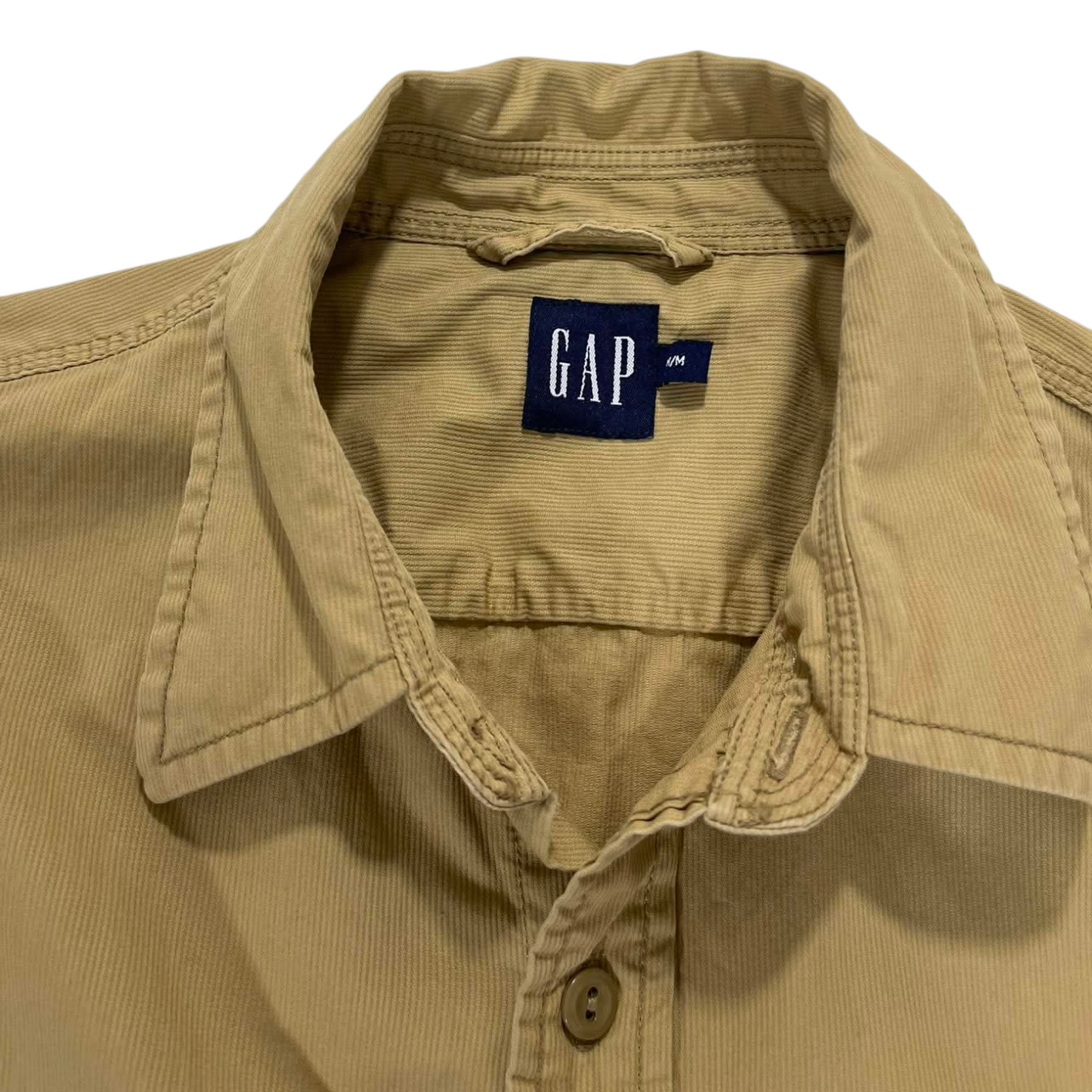 VINTAGE GAP TAN BUTTON UP SHIRT (M)