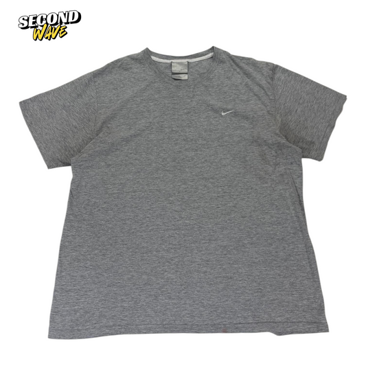 VINTAGE NIKE GREY COTTON T-SHIRT WITH EMBROIDERED LOGO (L)