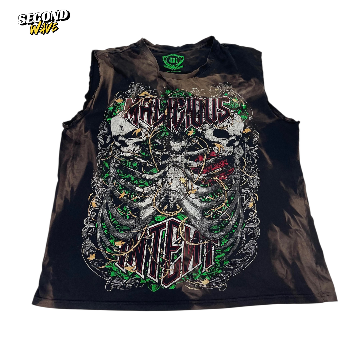 Y2K GRUNGE AFFLICTION STYLE BLACK TANK TOP (XL)