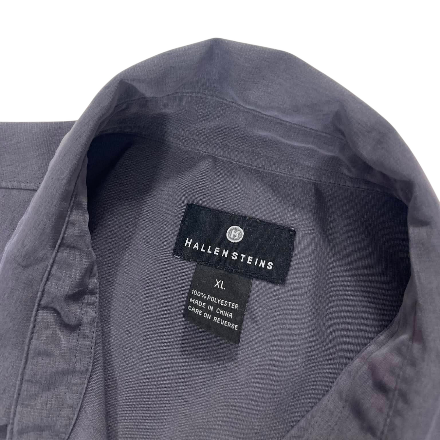 VINTAGE HALLENSTEINS GREY BUTTON UP SHIRT (XL)