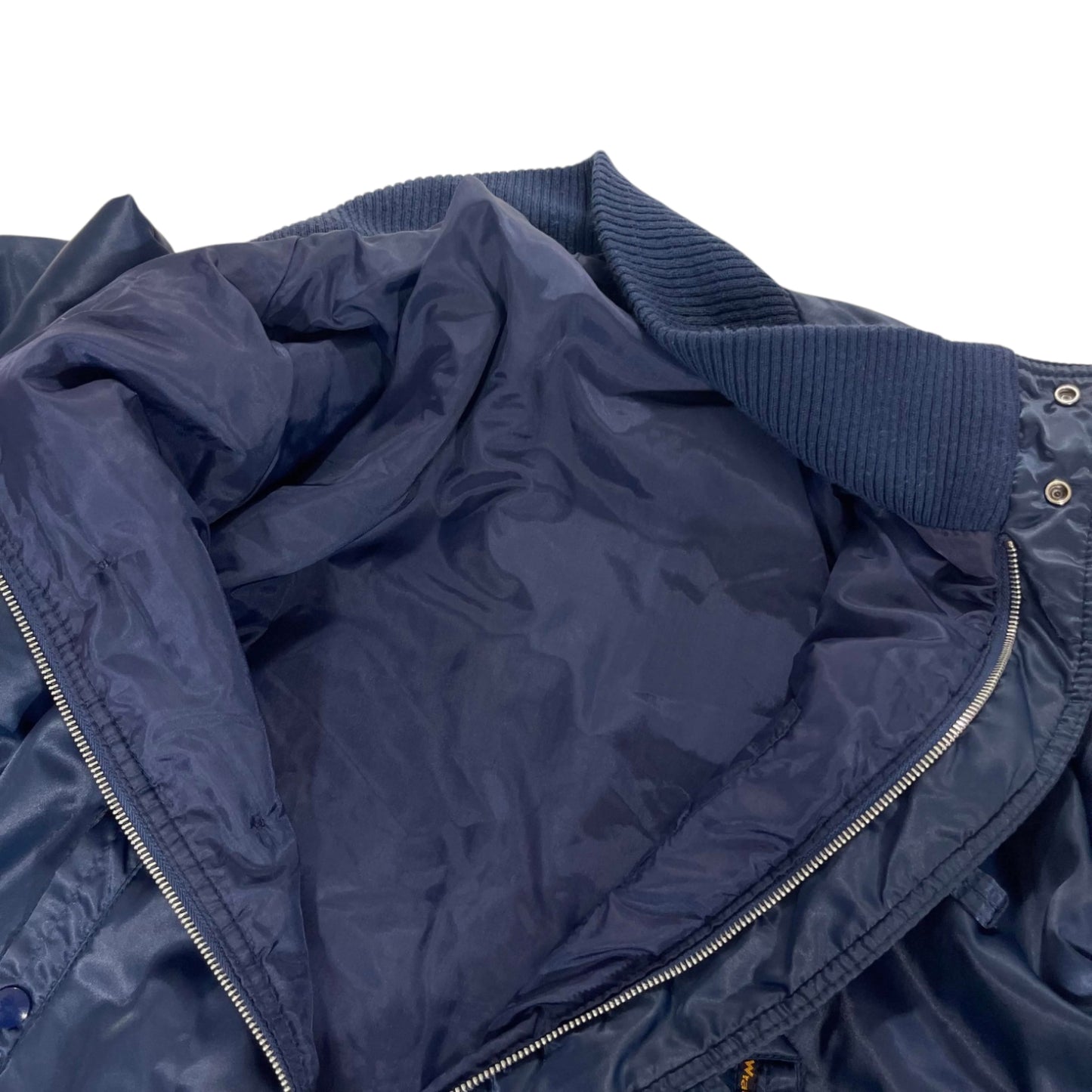 VINTAGE WRANGLER NAVY BOMBER JACKET (M)
