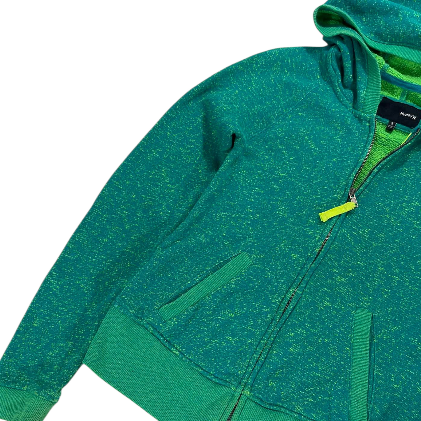 HURLEY GREEN ZIP UP HOODIE (S)