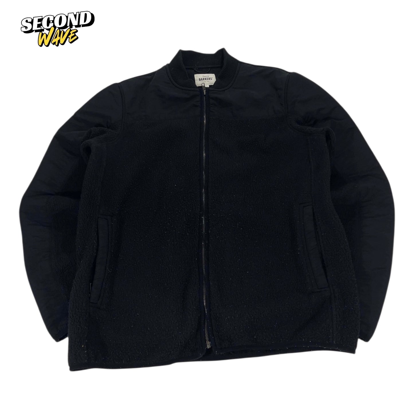 BARKERS BLACK FLEECE BOMBER JACKET (L)