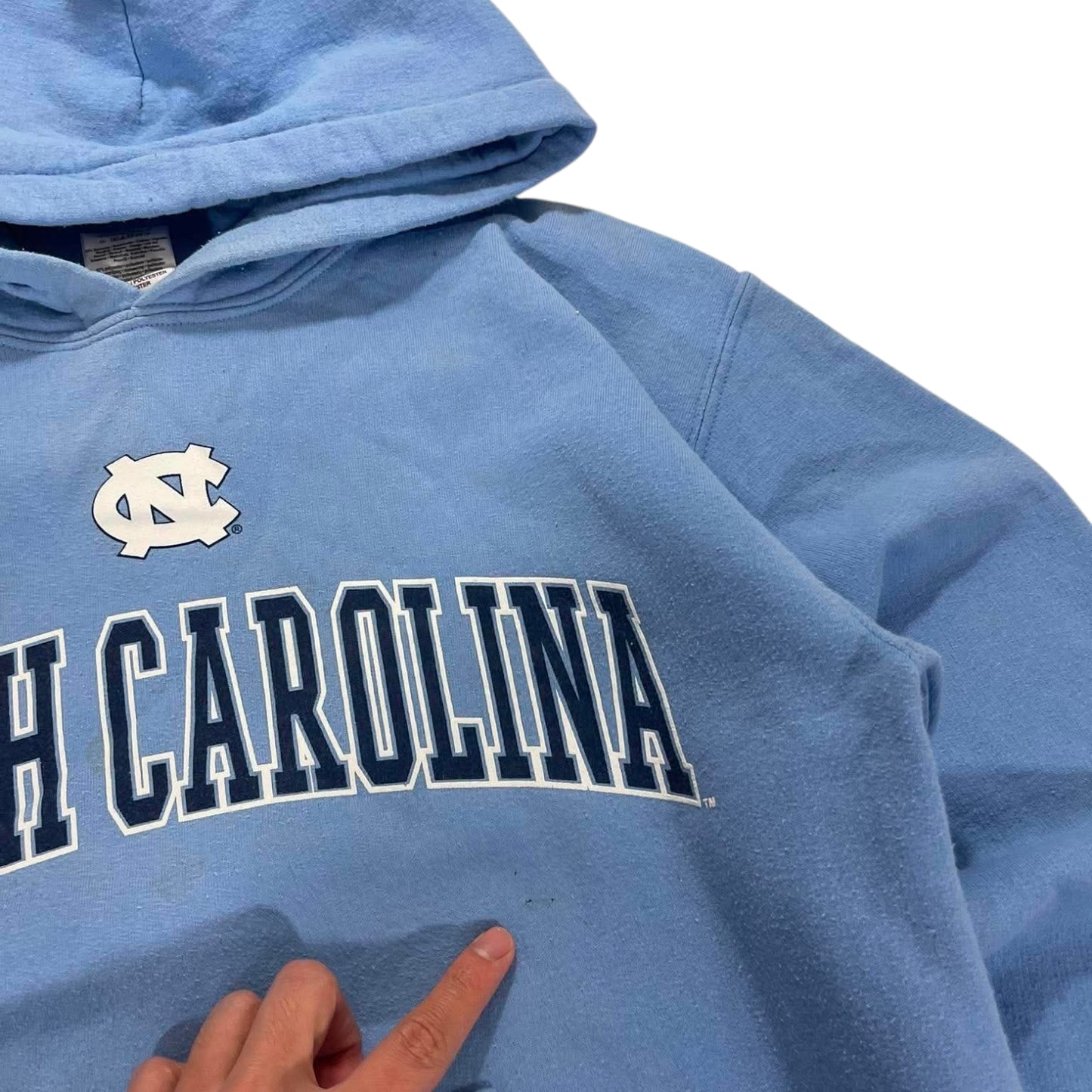 VINTAGE UNC TAR HEELS BLUE HOODIE (M)