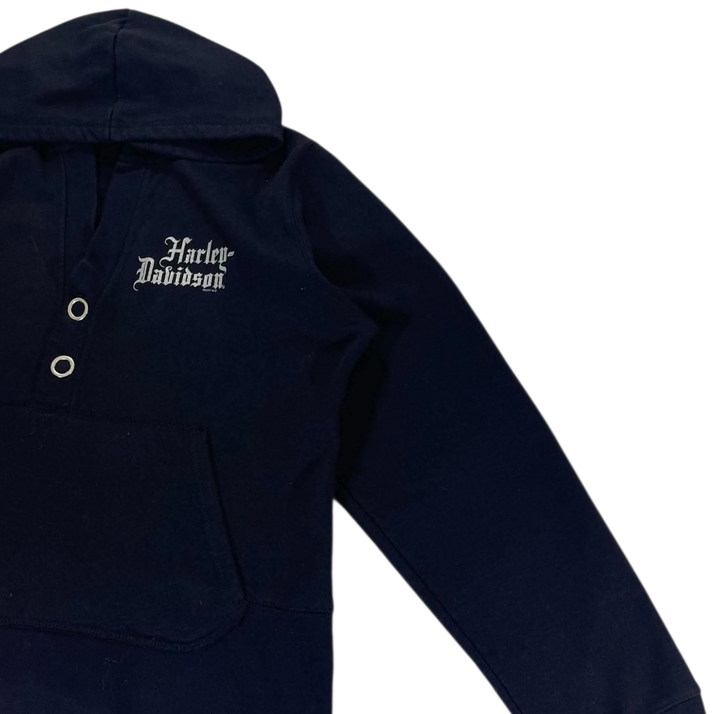 VINTAGE HARLEY DAVIDSON BLACK COTTON HOODIE (L-XL)