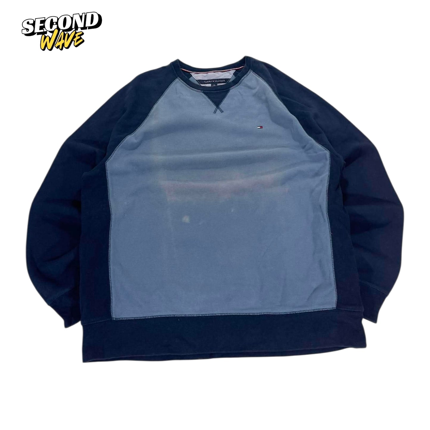FADED TOMMY HILFIGER NAVY BLUE SWEATSHIRT (L)