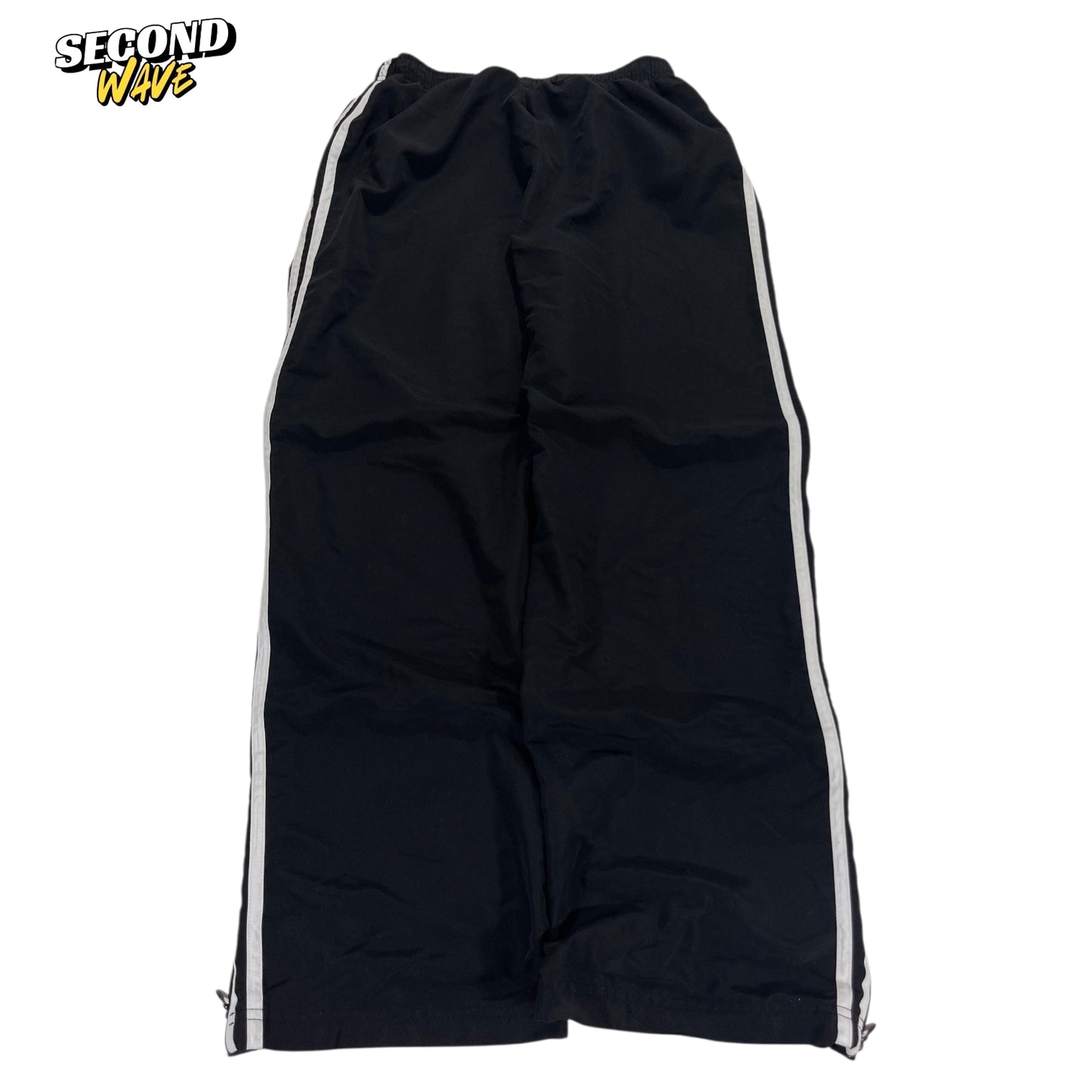 VINTAGE ACTIVE INTENT BAGGY BLACK TRACK PANTS (M)