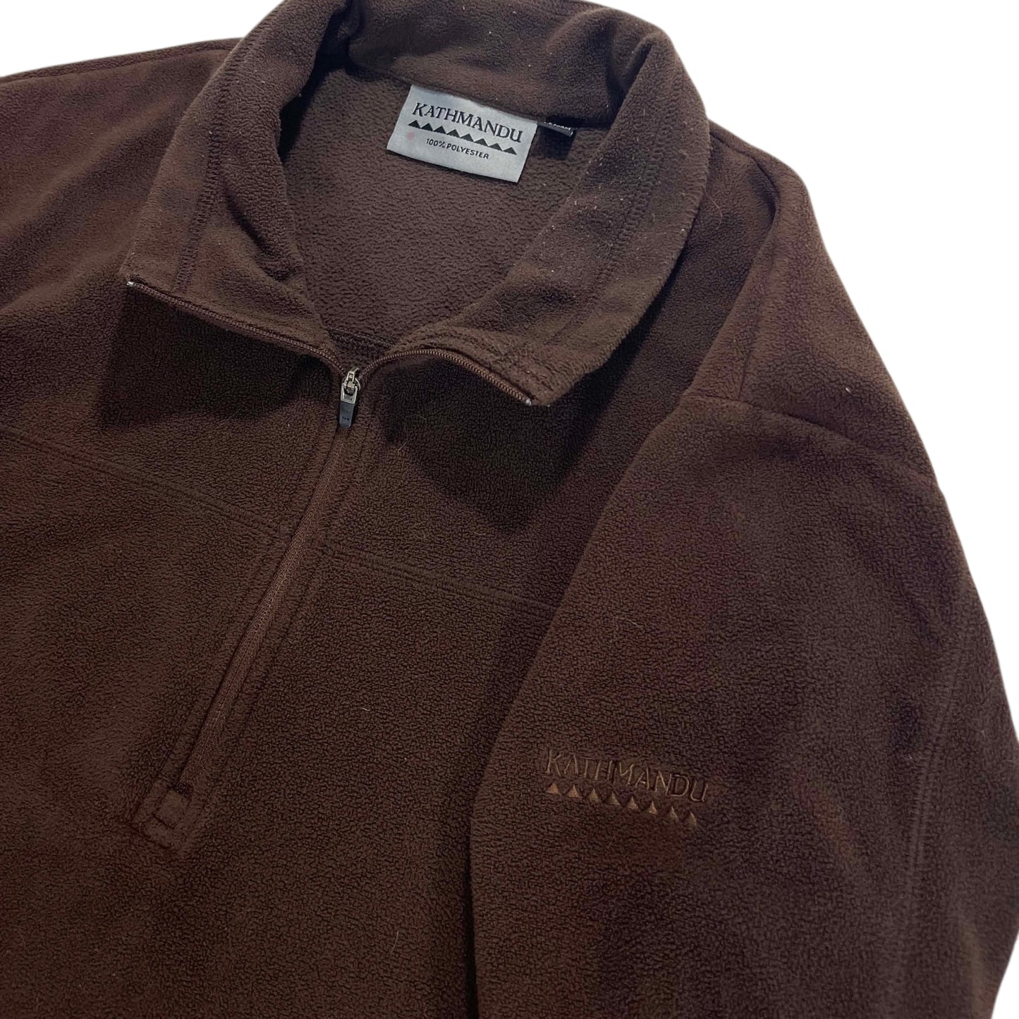 KATHMANDU BROWN POLYESTER FLEECE QUARTER ZIP (L)