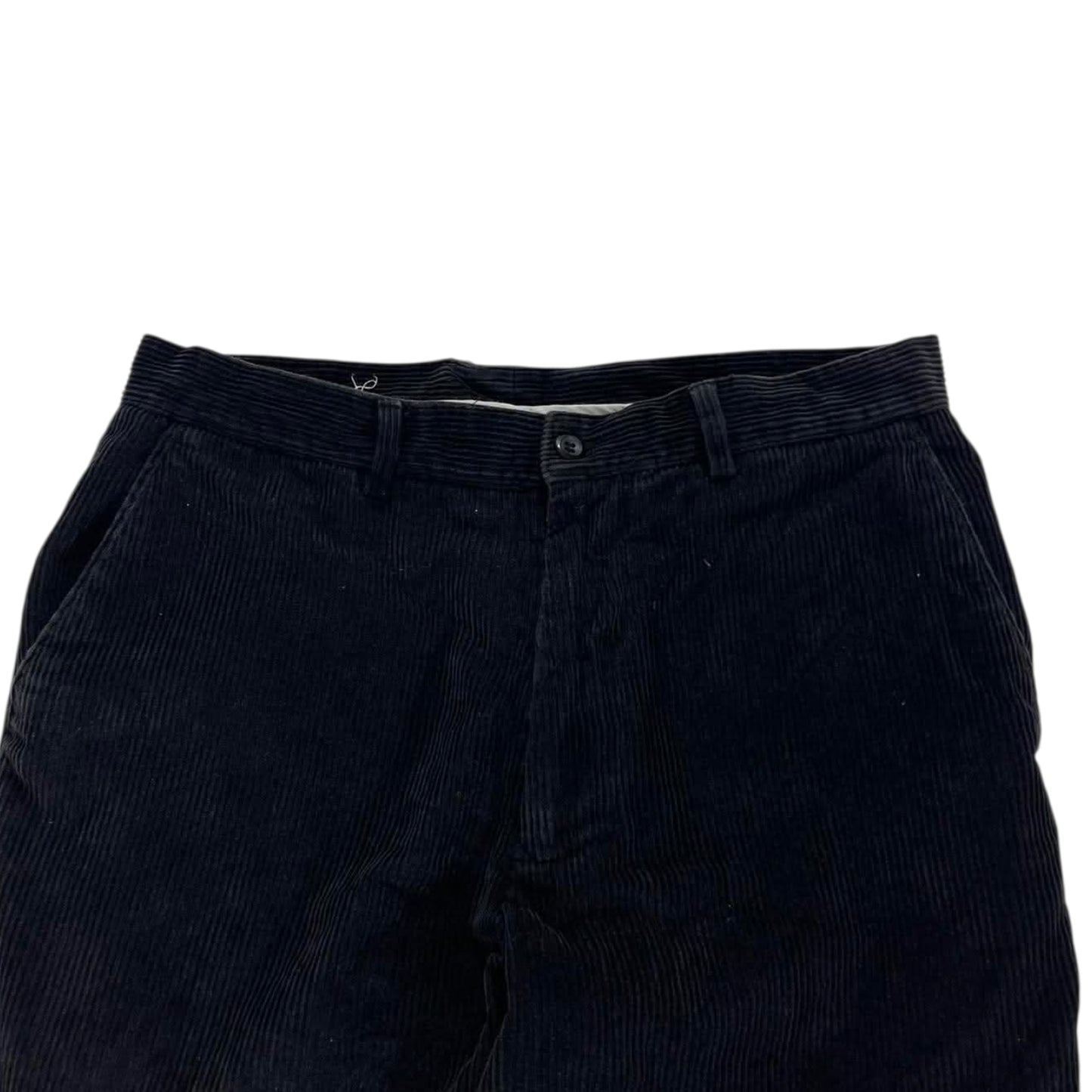 VINTAGE BLACK CORDUROY TROUSERS (30)