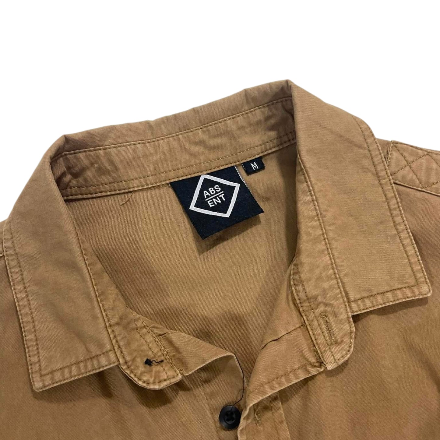 ABSCENT BROWN BUTTON UP SHIRT (M-L)