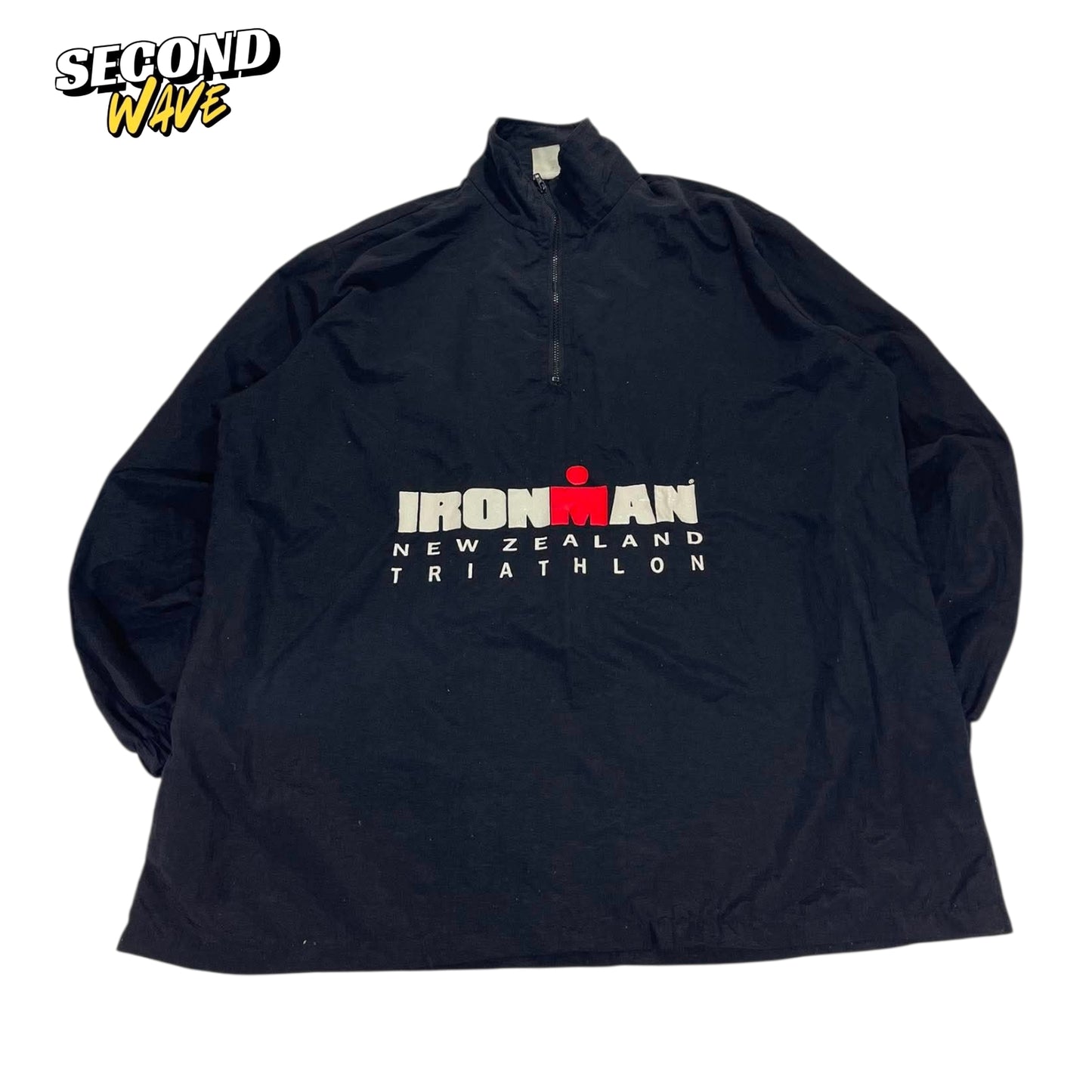 VINTAGE IRONMAN NEW ZEALAND TRIATHLON BLACK WINDBREAKER (L)