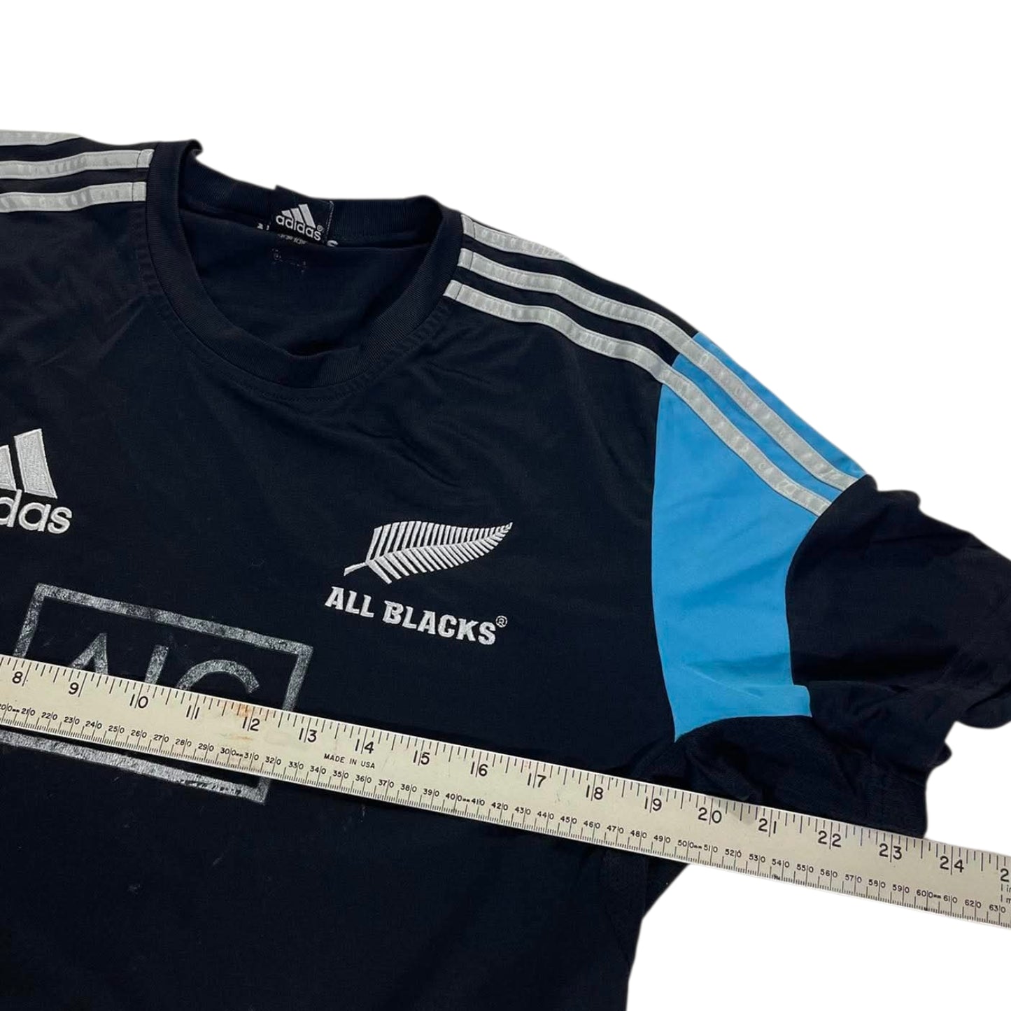 ADIDAS ALL BLACKS RUGBY BLACK T-SHIRT (M)