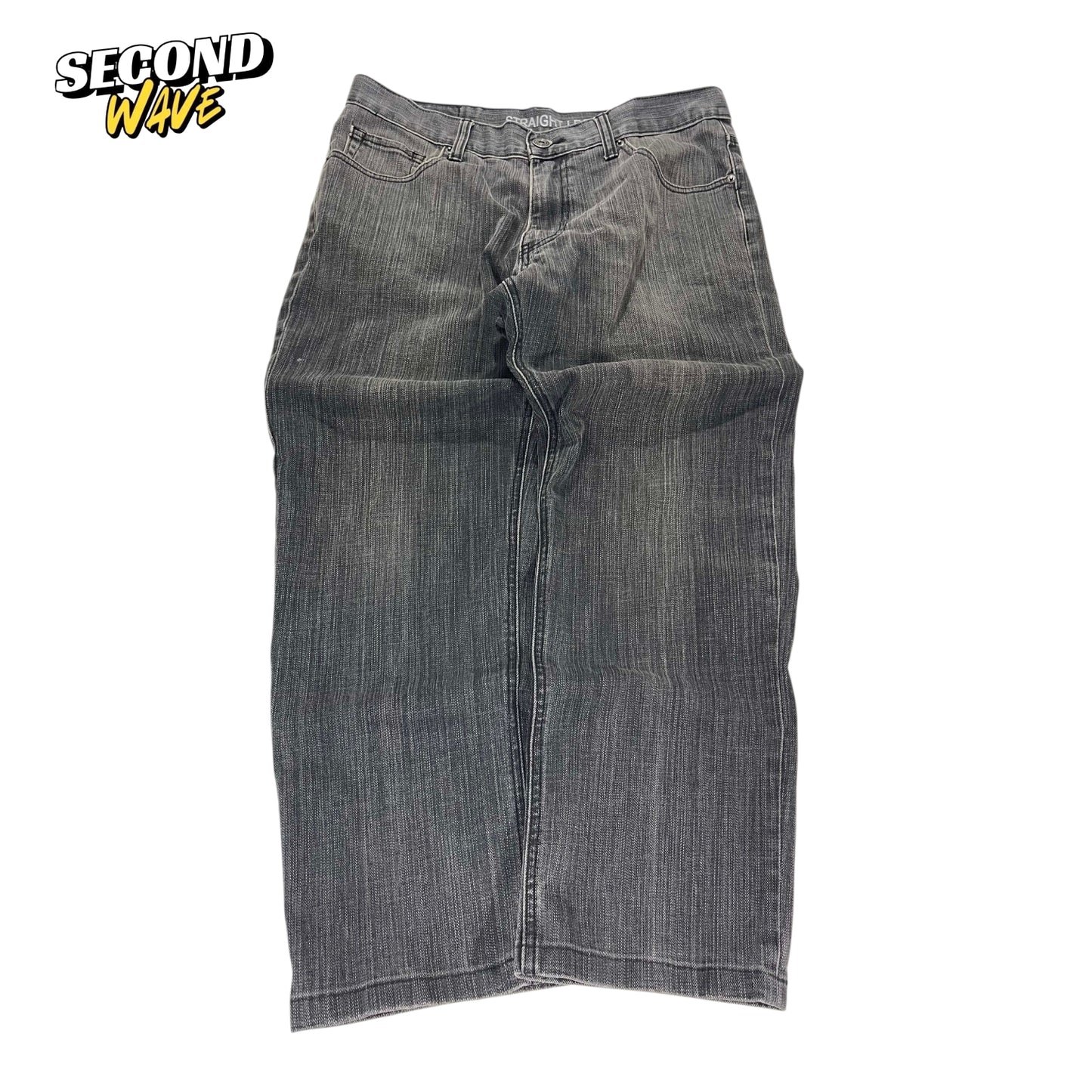 VINTAGE CHISEL GREY STRAIGHT LEG JEANS (34)