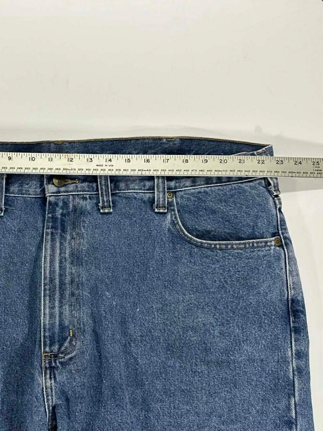 VINTAGE WIDE LEG CARHARTT BLUE DENIM JEANS (46)