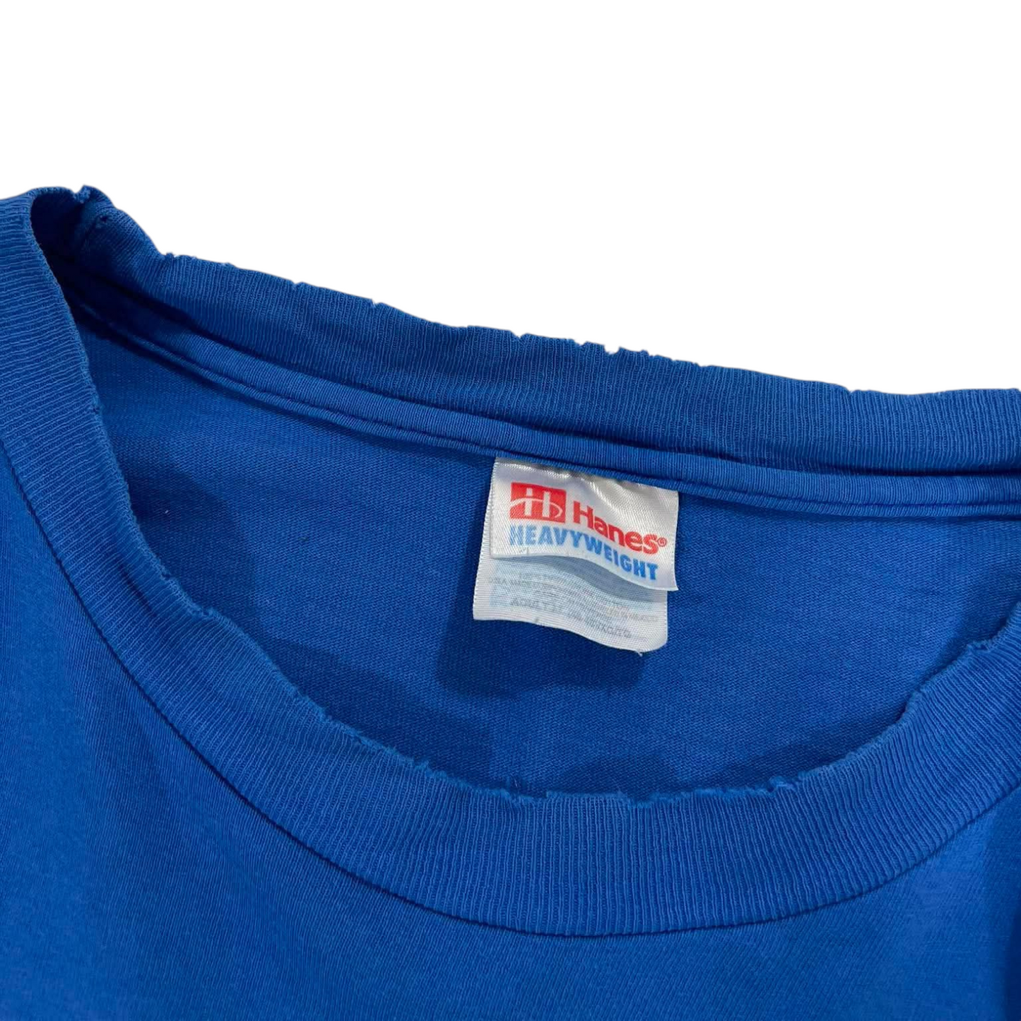 VINTAGE TRASHED PEPSI RACING BLUE COTTON T-SHIRT (L)