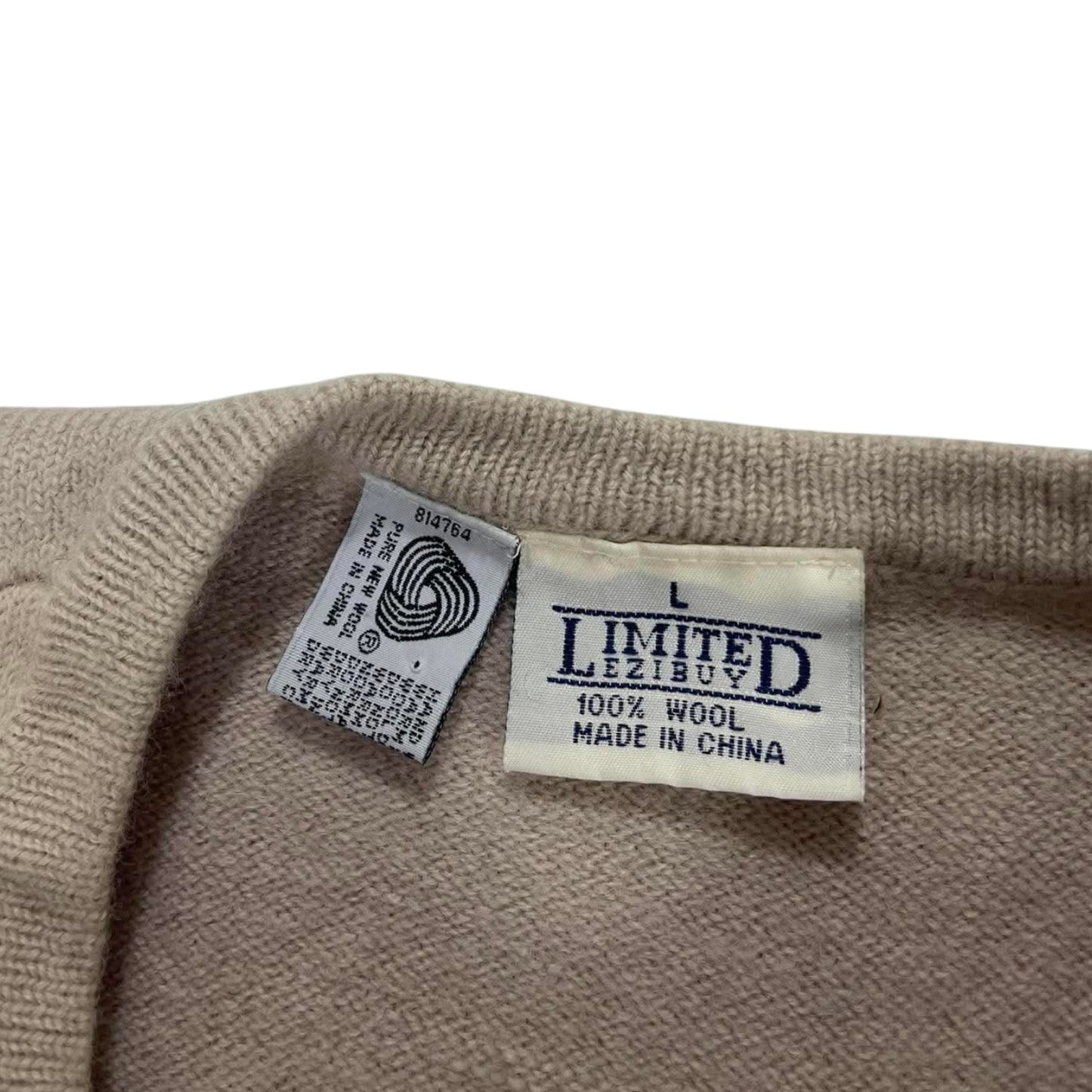 PURE NEW WOOL LEZIBUY GREY WOOL SWEATER (L)