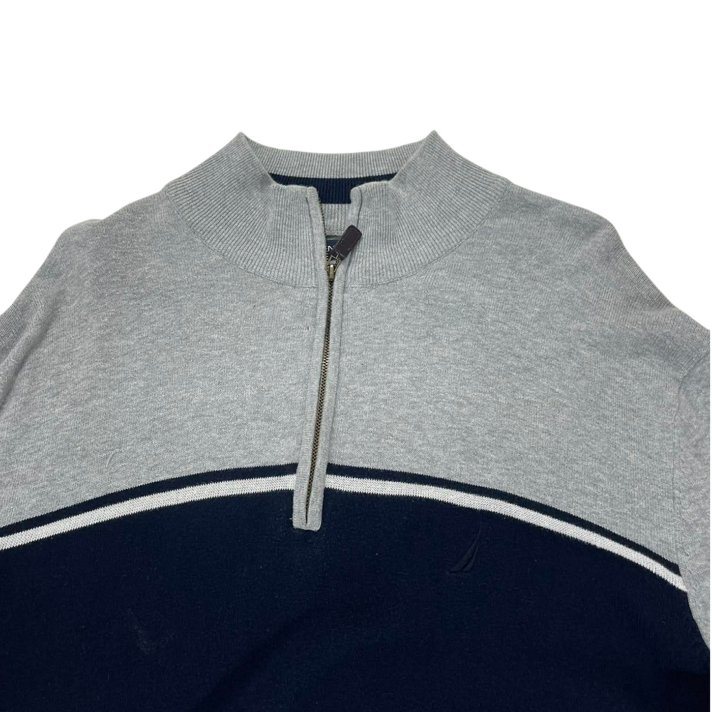 VINTAGE NAUTICA GREY QUARTER ZIP SWEATSHIRT (XL)